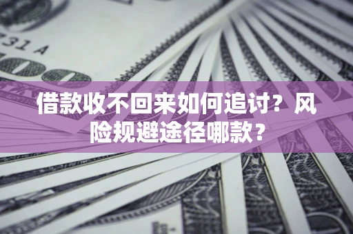 武汉借款收不回来如何追讨？风险规避途径哪款？